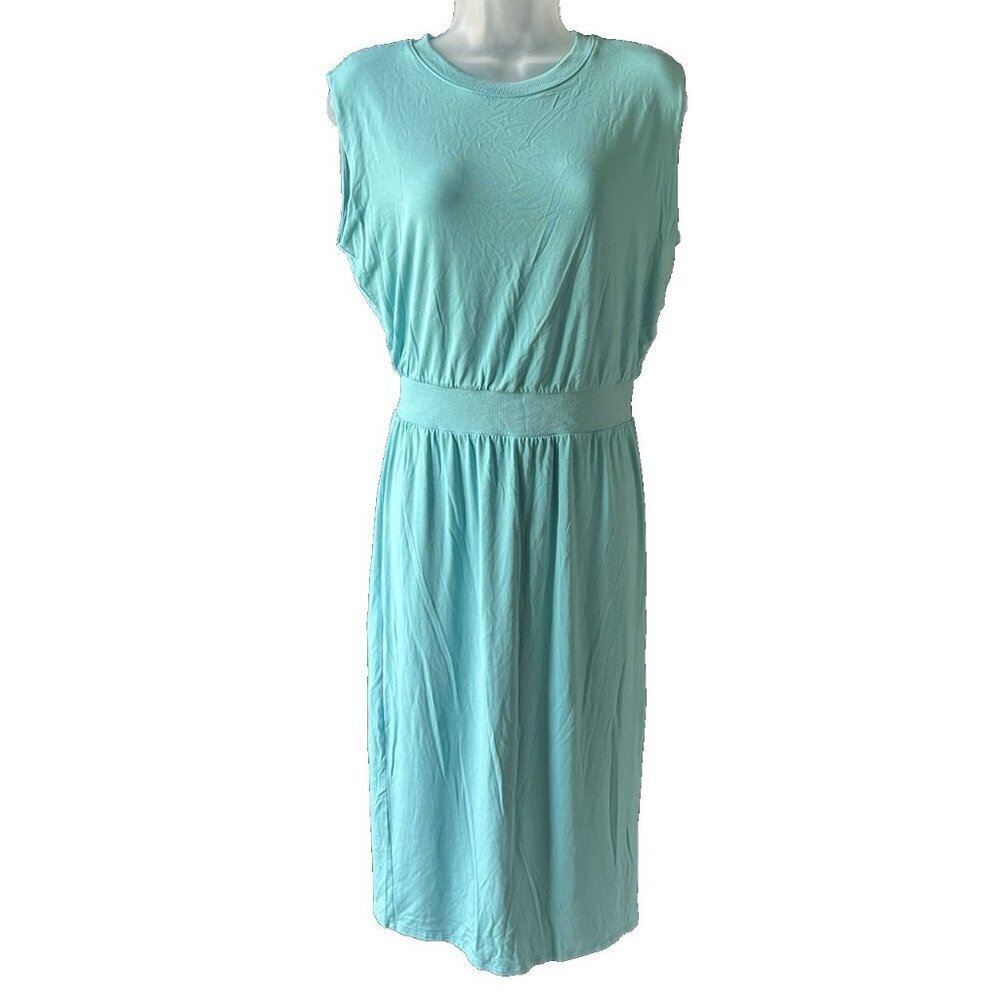 Athleta Santorini Maxi Dress Women's Size Small Gulf Green Lightweight Stretch - Picture 3 of 8